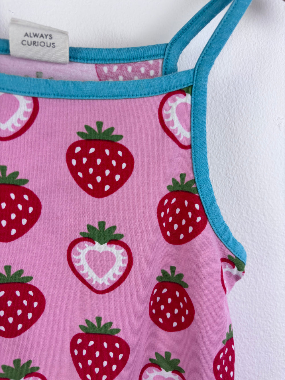 Maxomorra Pink Strawberry Playsuit 4-6 Years 110/116-Play Suits-Second Snuggle Preloved