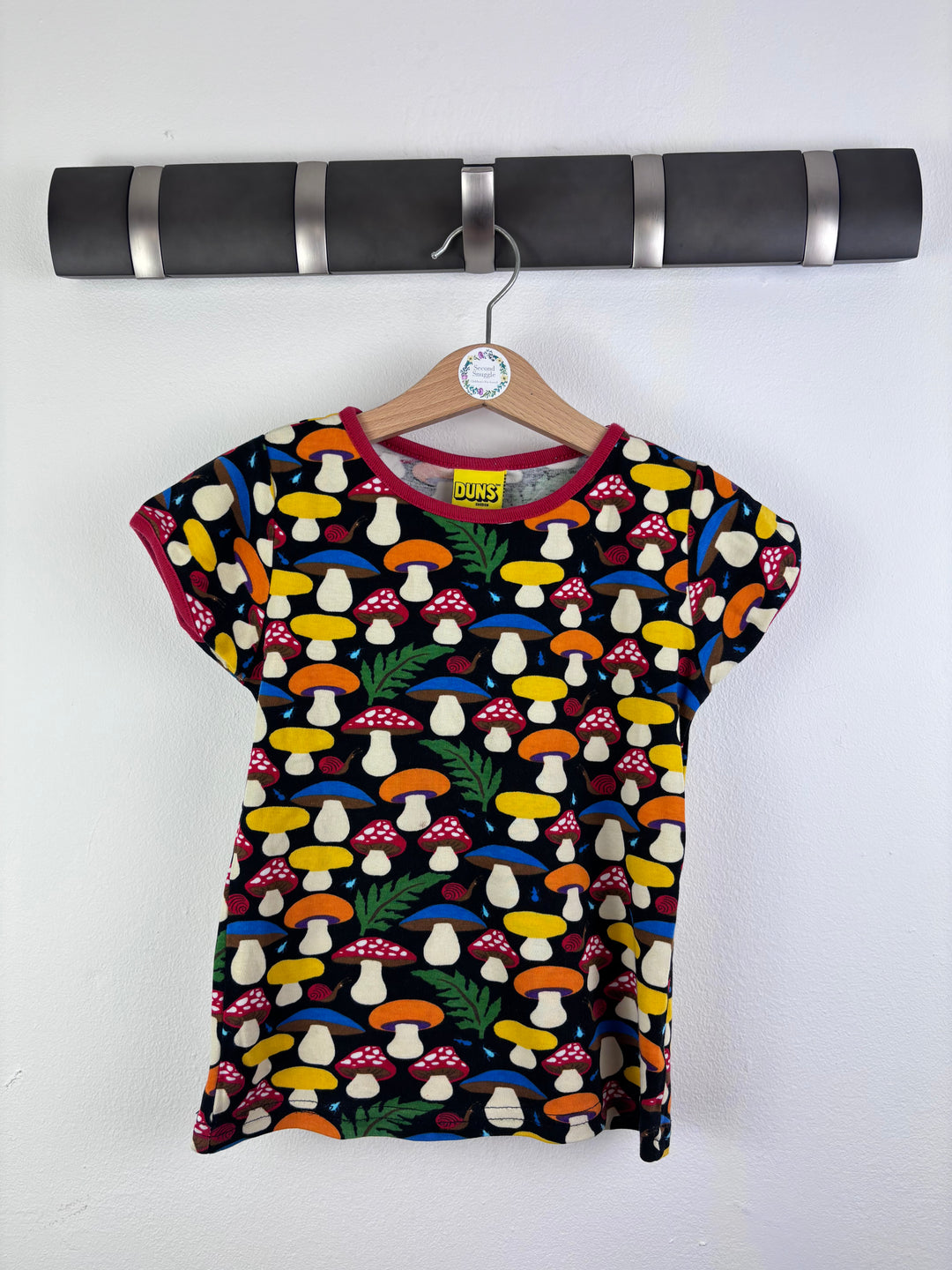 Duns Black Mushroom Print T-Shirt 3-4 Years 104-Tops-Second Snuggle Preloved