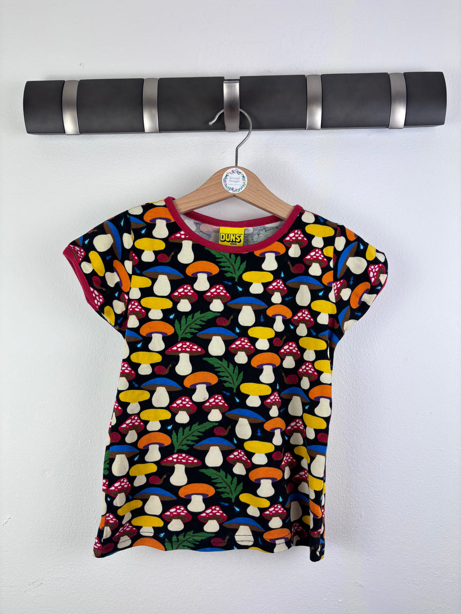 Duns Black Mushroom Print T-Shirt 3-4 Years 104-Tops-Second Snuggle Preloved