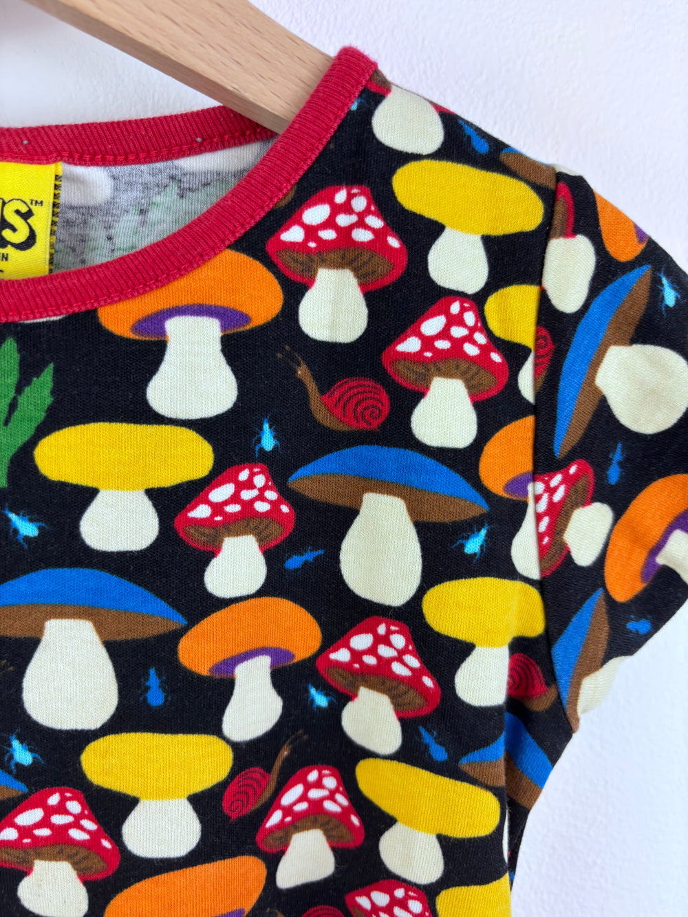 Duns Black Mushroom Print T-Shirt 3-4 Years 104-Tops-Second Snuggle Preloved