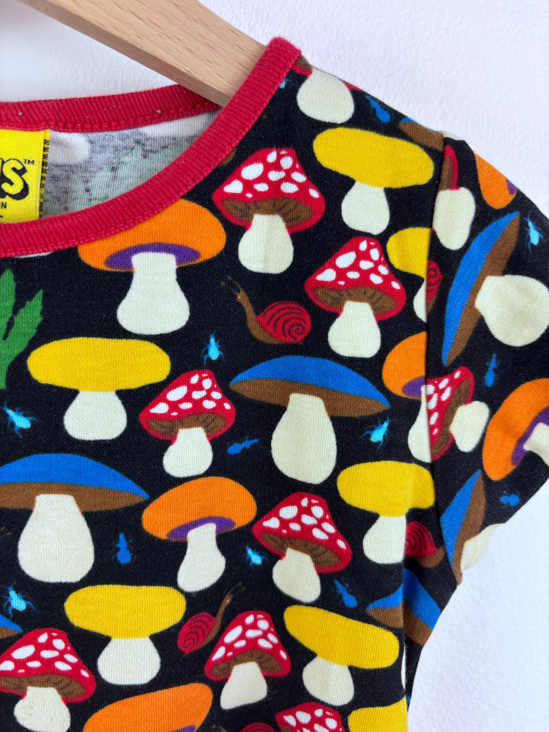 Duns Black Mushroom Print T-Shirt 3-4 Years 104-Tops-Second Snuggle Preloved