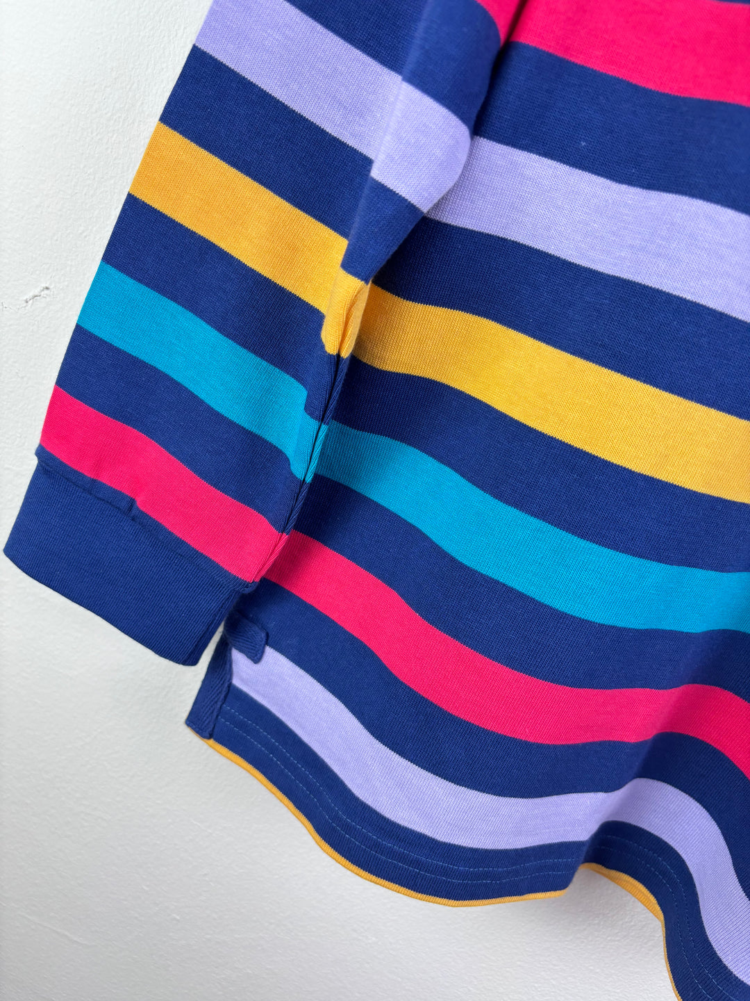 Crew Kids Navy Rainbow Stripe Rugby Top 7-8 Years-Tops-Second Snuggle Preloved