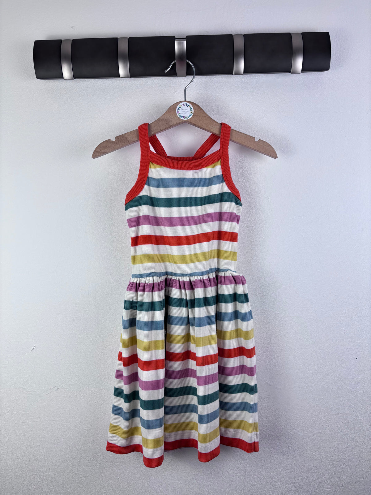 Ex Boden Rainbow Stripe Ribbed Dress-Dresses-Second Snuggle Preloved