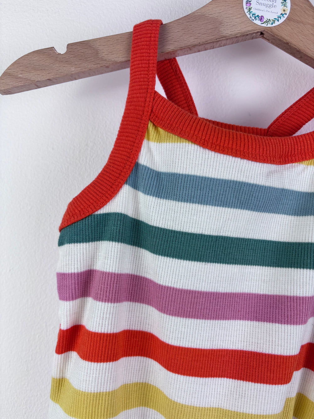 Ex Boden Rainbow Stripe Ribbed Dress-Dresses-Second Snuggle Preloved