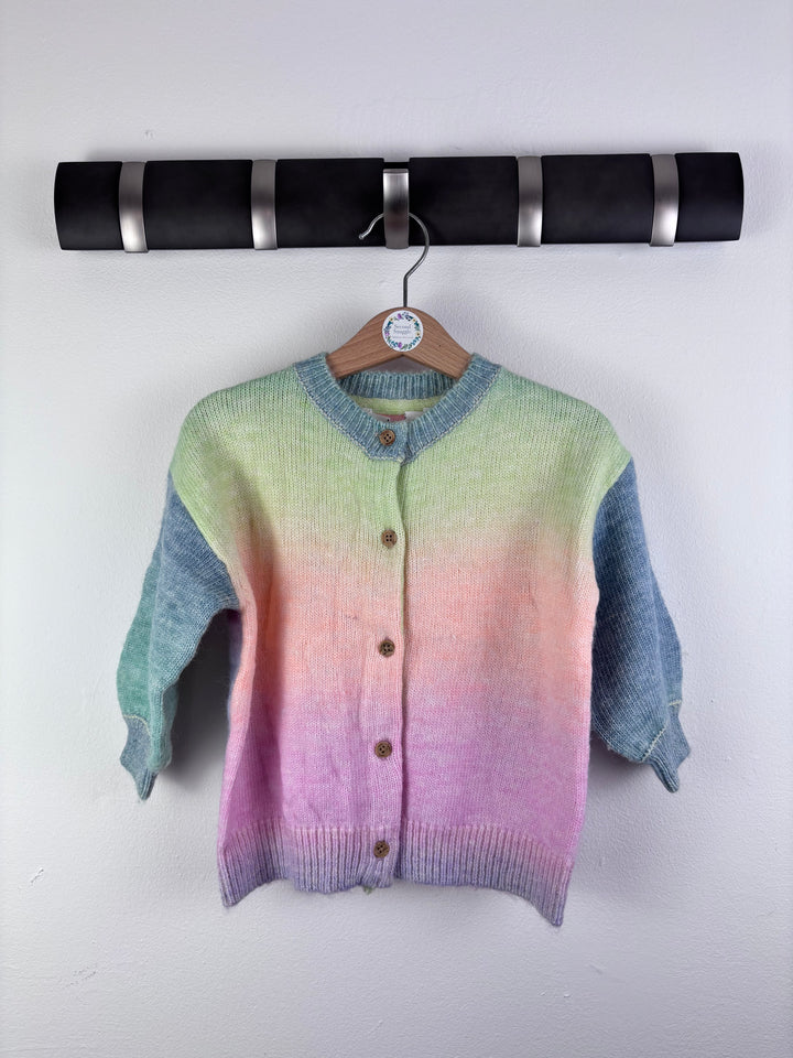 Ex M&S Pastel Rainbow Knit Cardigan 4-5 Years-Cardigans-Second Snuggle Preloved
