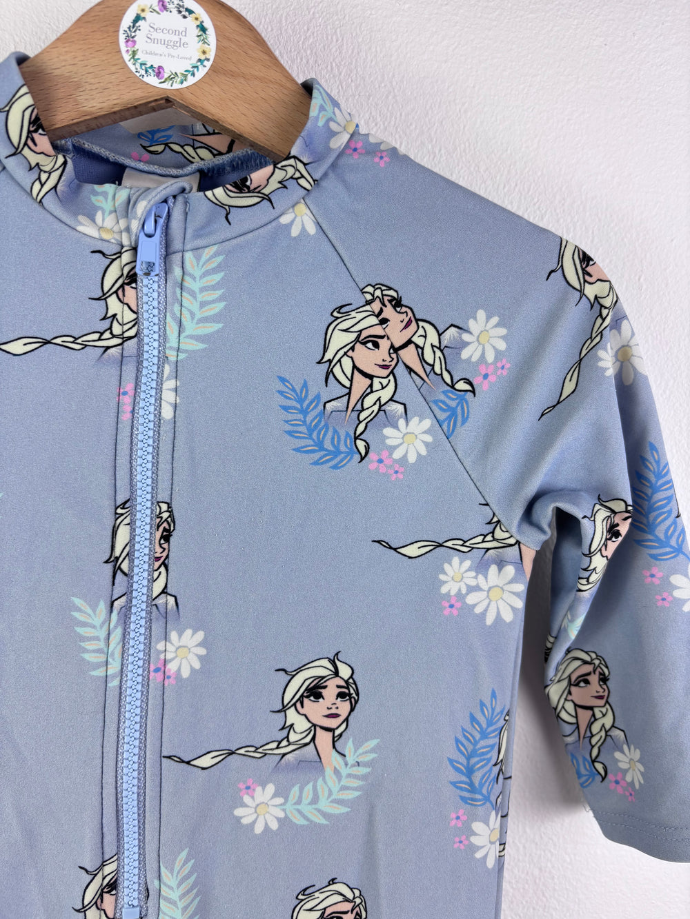 M&S Disney Frozen Blue Zip Swimsuit 2-3 Years-Swimming-Second Snuggle Preloved