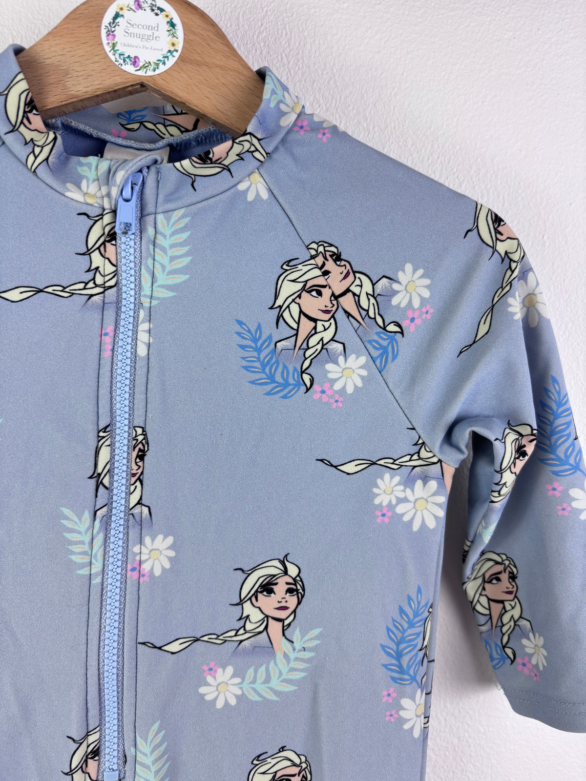 M&S Disney Frozen Blue Zip Swimsuit 2-3 Years-Swimming-Second Snuggle Preloved