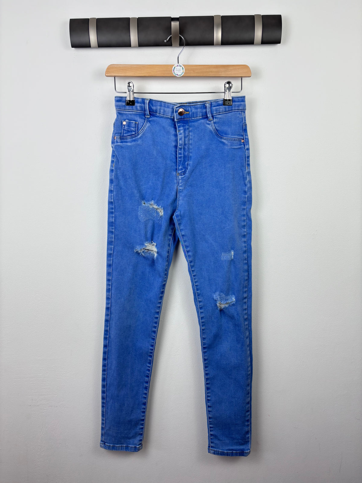 River Island Blue Distressed Skinny Jeans 12 Years-Trousers-Second Snuggle Preloved