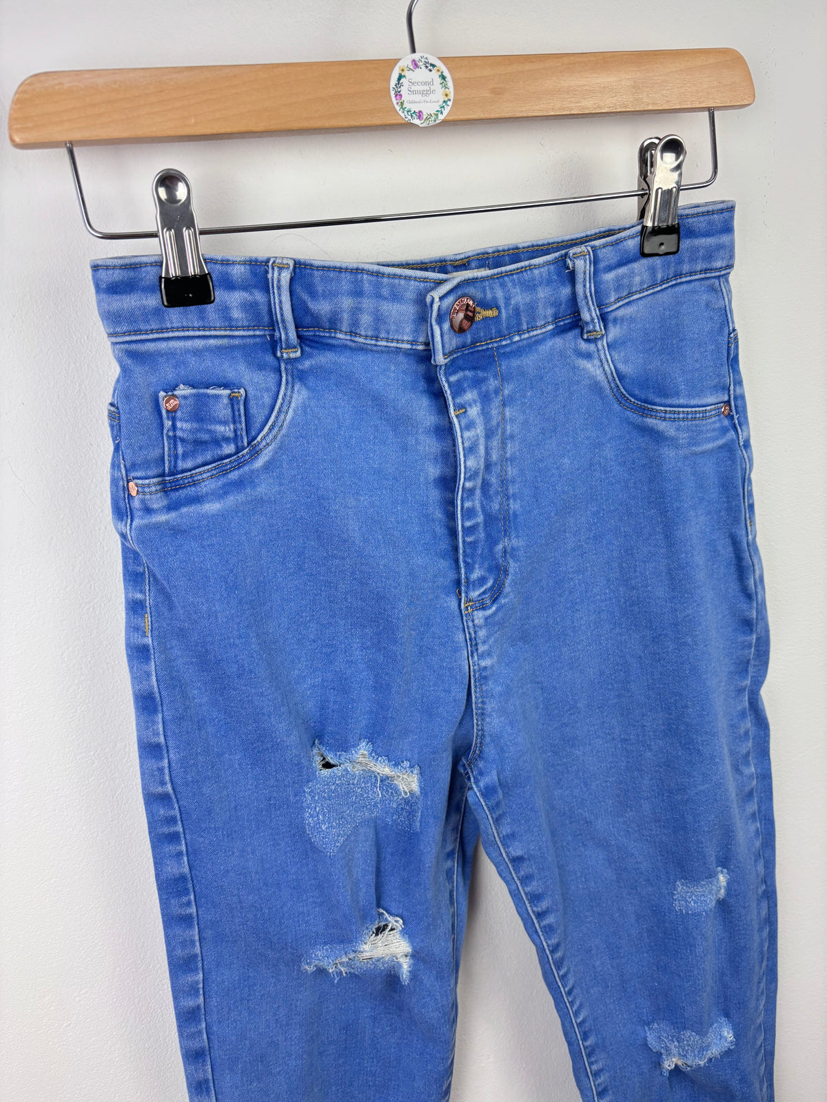 River Island Blue Distressed Skinny Jeans 12 Years-Trousers-Second Snuggle Preloved