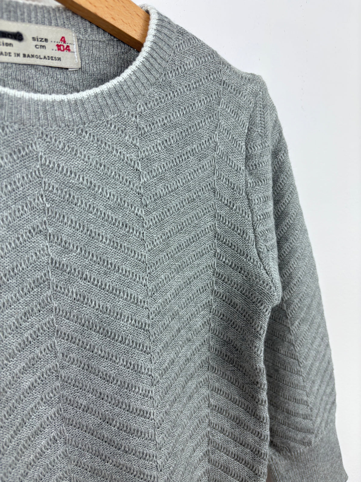 Zara Grey Textured Knit Jumper 6 Years-Jumpers-Second Snuggle Preloved