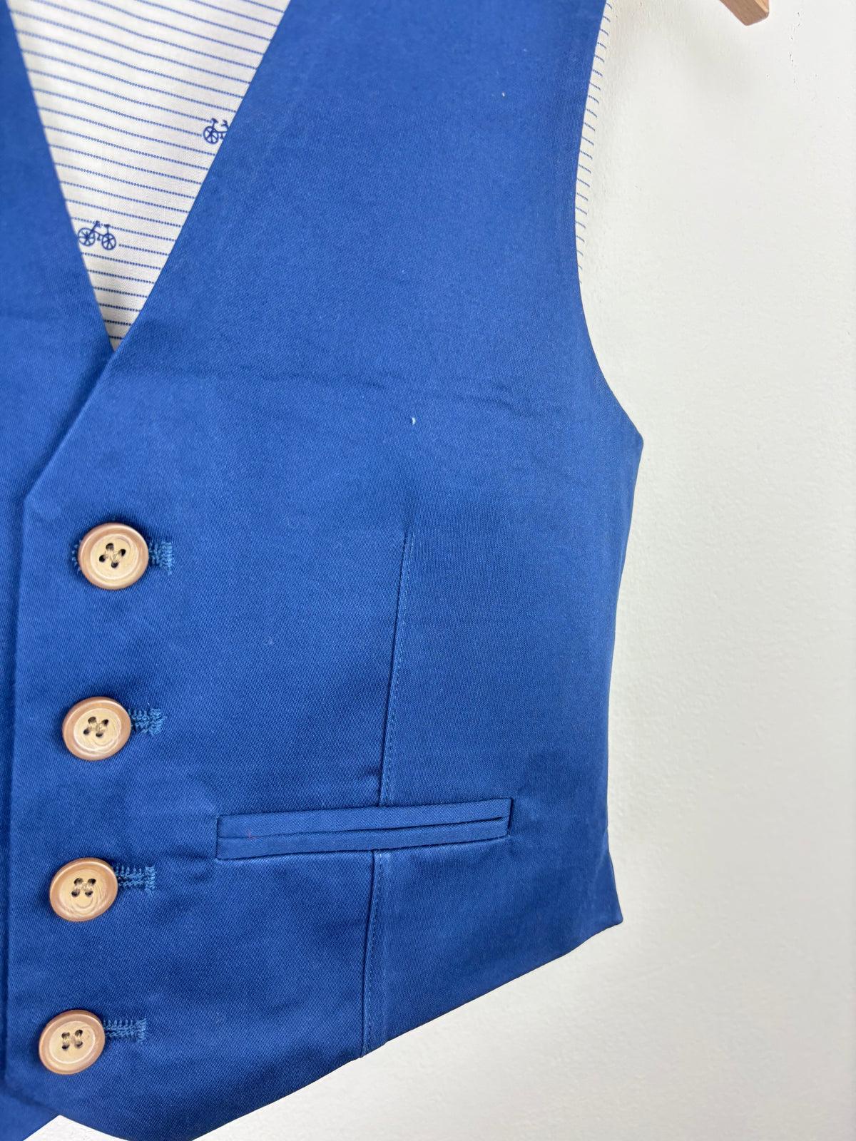 John Lewis Blue Button Waistcoat 6 Years-Suits-Second Snuggle Preloved