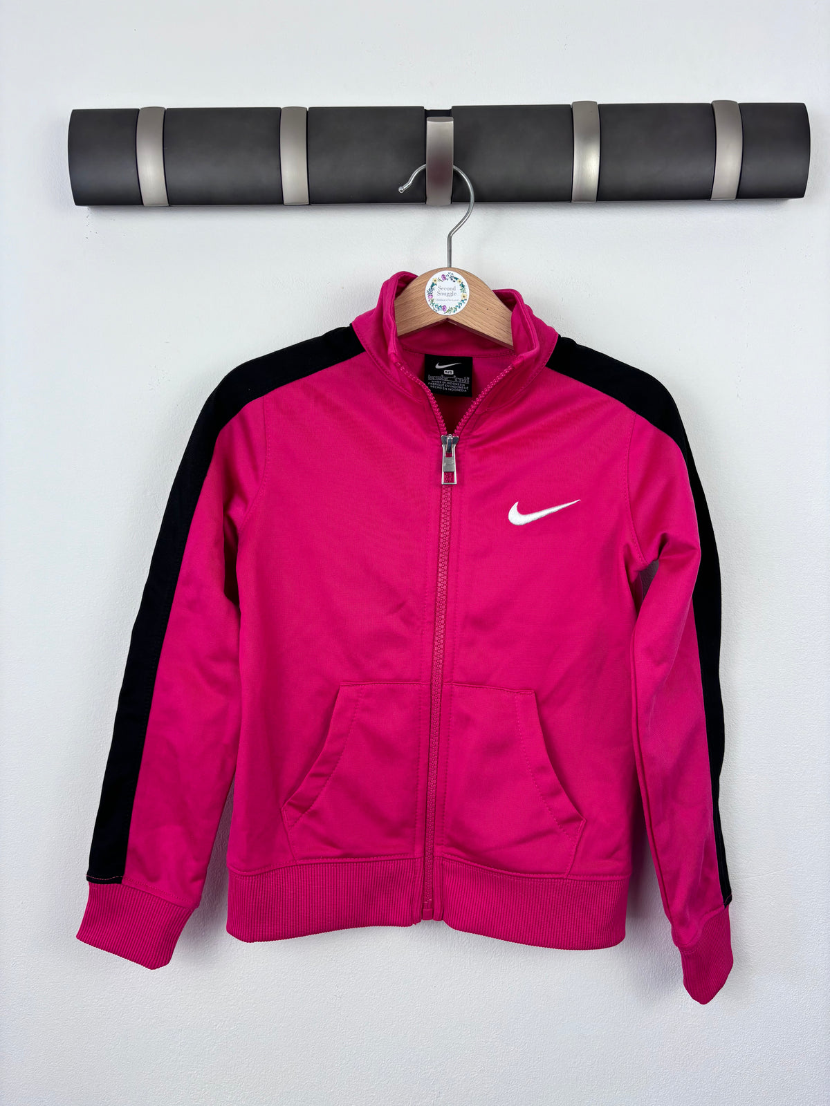 Nike Pink and Black Zip Up Tracksuit Jacket 4-5 Years-Jackets-Second Snuggle Preloved