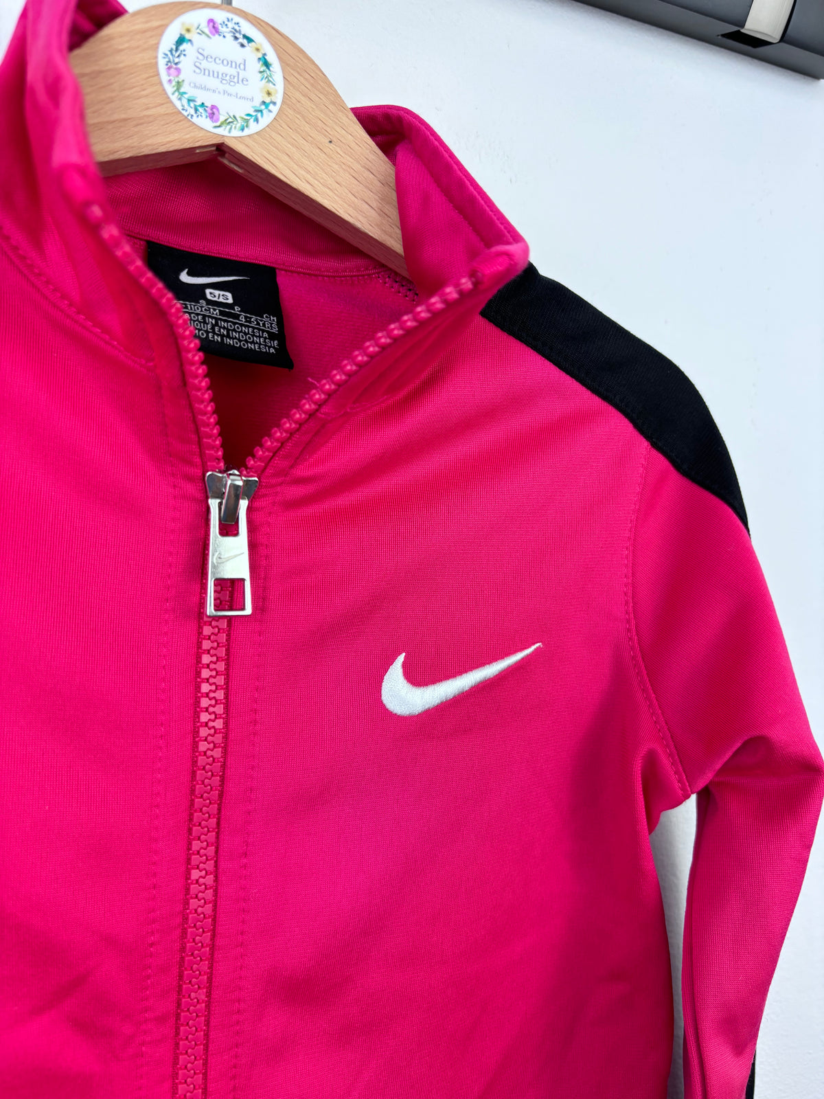 Nike Pink and Black Zip Up Tracksuit Jacket 4-5 Years-Jackets-Second Snuggle Preloved