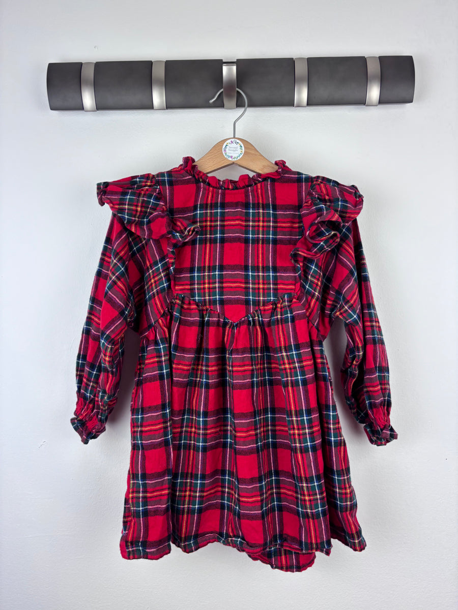 Next Red Tartan Christmas Dress 4 Years-Dresses-Second Snuggle Preloved