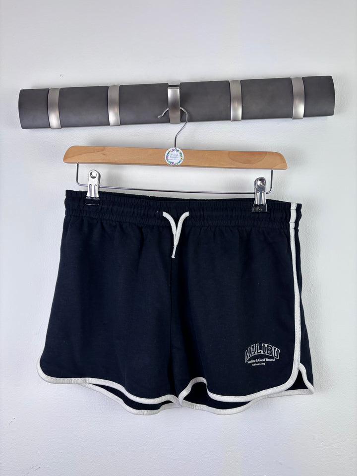 M&S Black Malibu Runner Shorts with Contrast Trim-Shorts-Second Snuggle Preloved