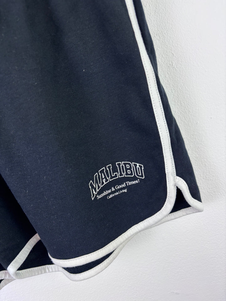 M&S Black Malibu Runner Shorts with Contrast Trim-Shorts-Second Snuggle Preloved