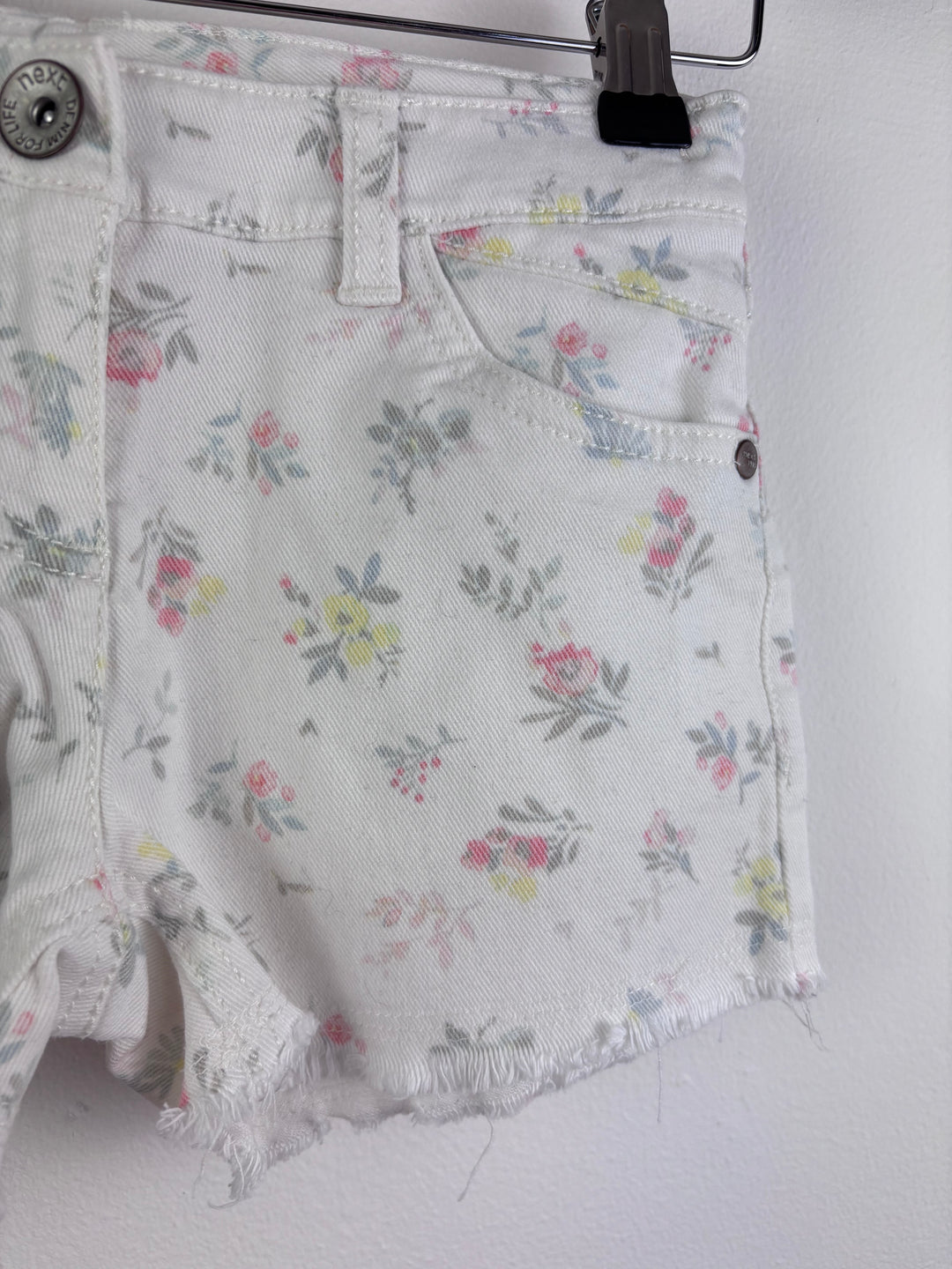 Next Blue Denim & Floral Shorts Set 6 Years-Shorts-Second Snuggle Preloved