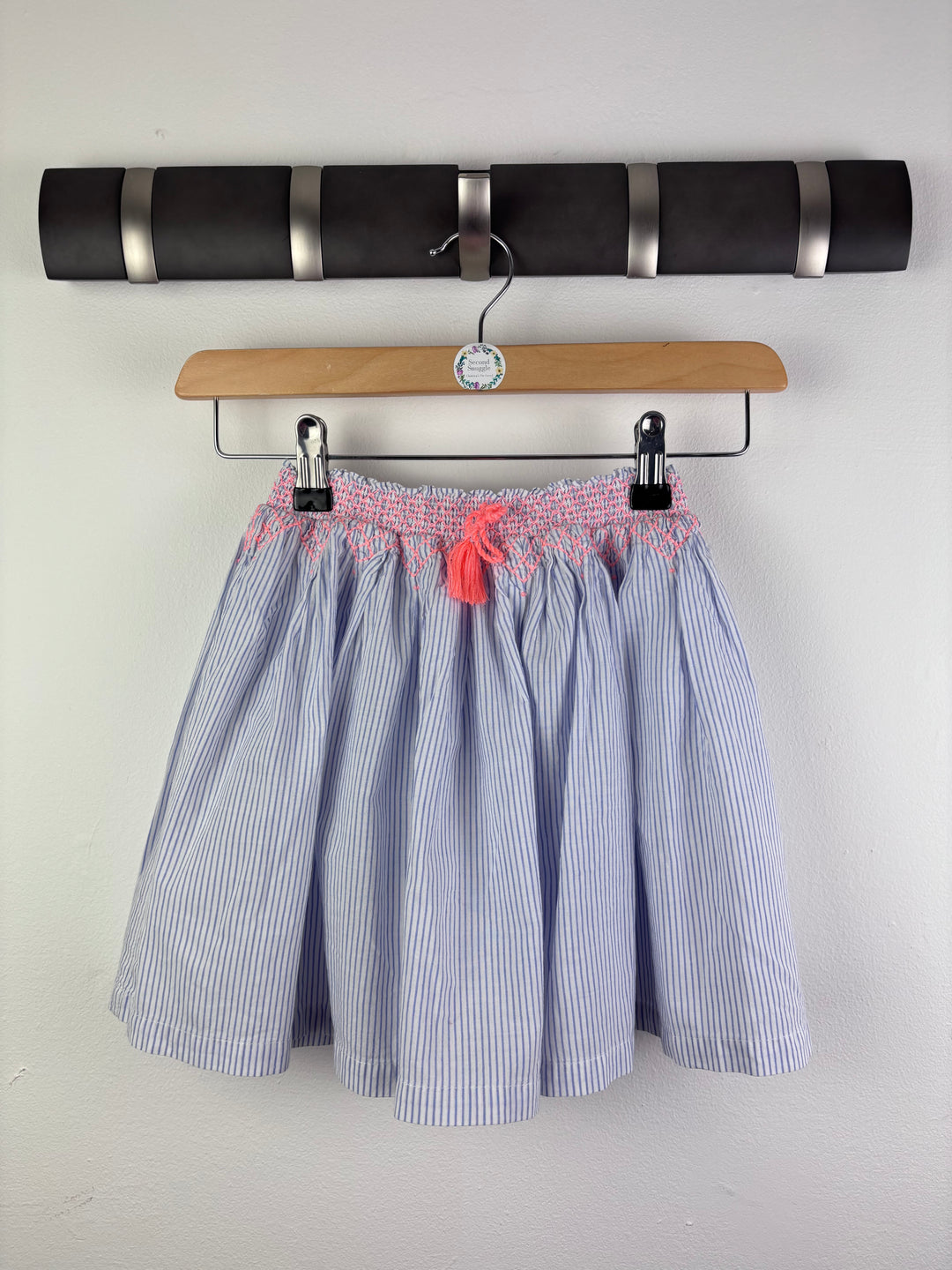 Joules Blue Stripe Skirt with Tassel Waist 5-6 Years
