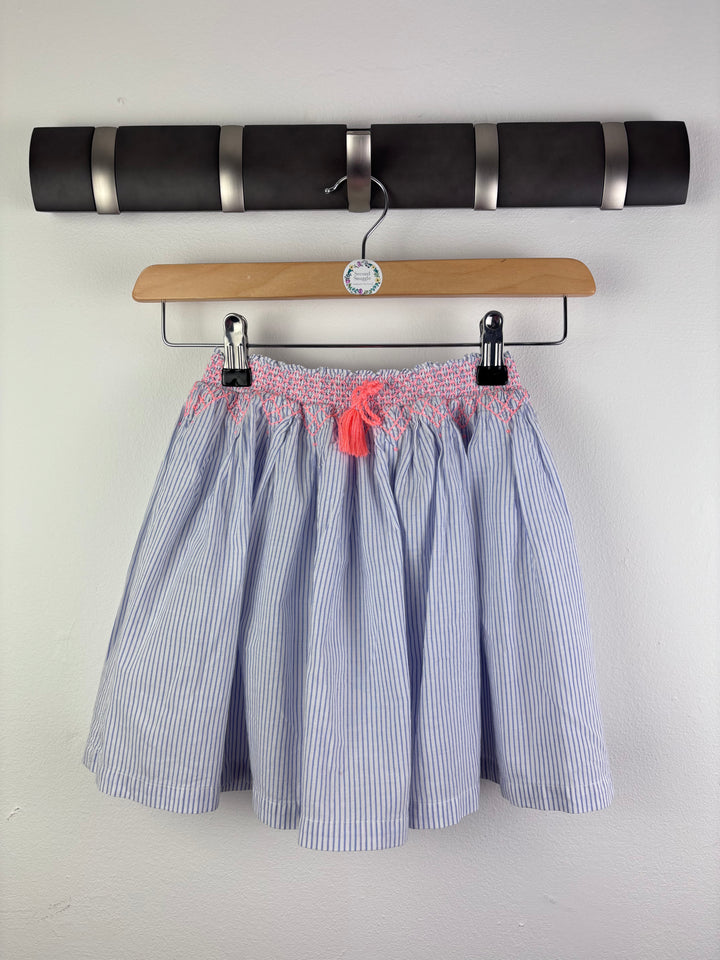 Joules Blue Stripe Skirt with Tassel Waist 5-6 Years