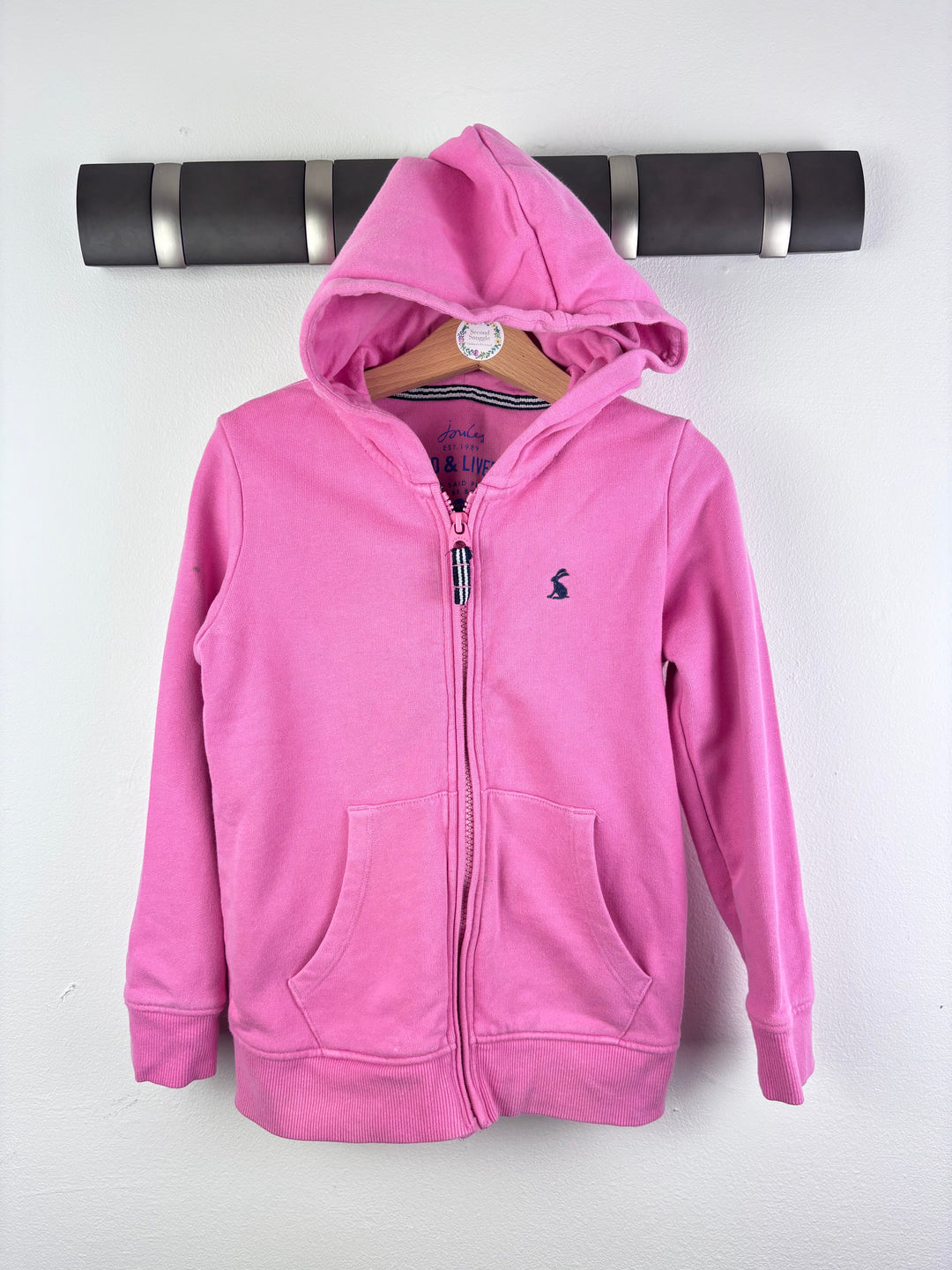 Joules Pink Zip Hoodie Logo Detail 6 Years-Hoodies-Second Snuggle Preloved