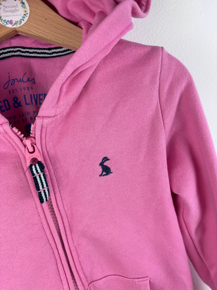 Joules Pink Zip Hoodie Logo Detail 6 Years-Hoodies-Second Snuggle Preloved