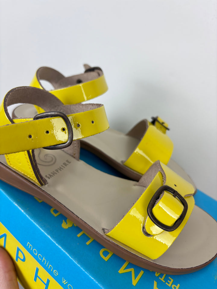 Samphere by Petasil Yellow Patent Sandals EU 33 UK 1-Sandals-Second Snuggle Preloved