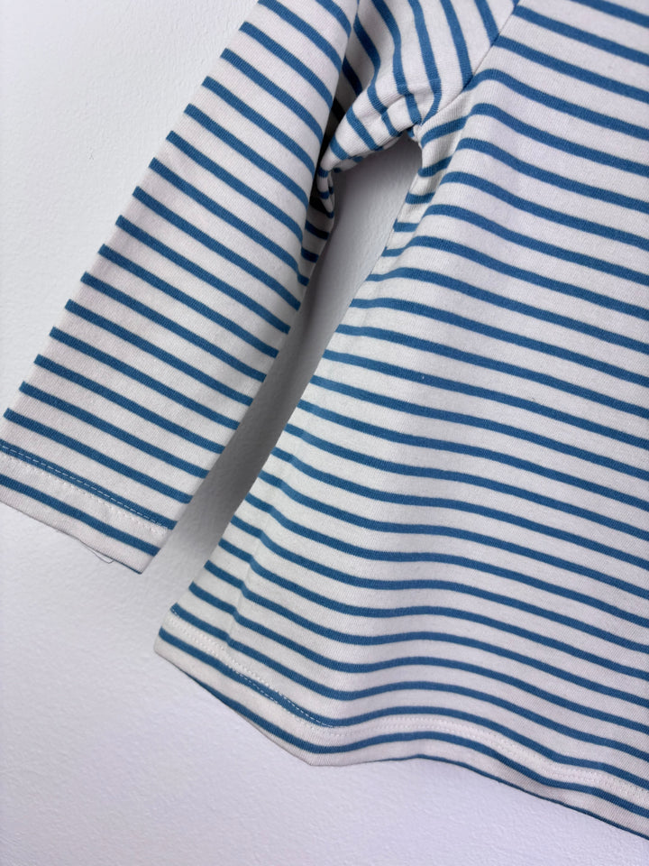 Boden Blue Stripe Long Sleeve Top 12-18 Months