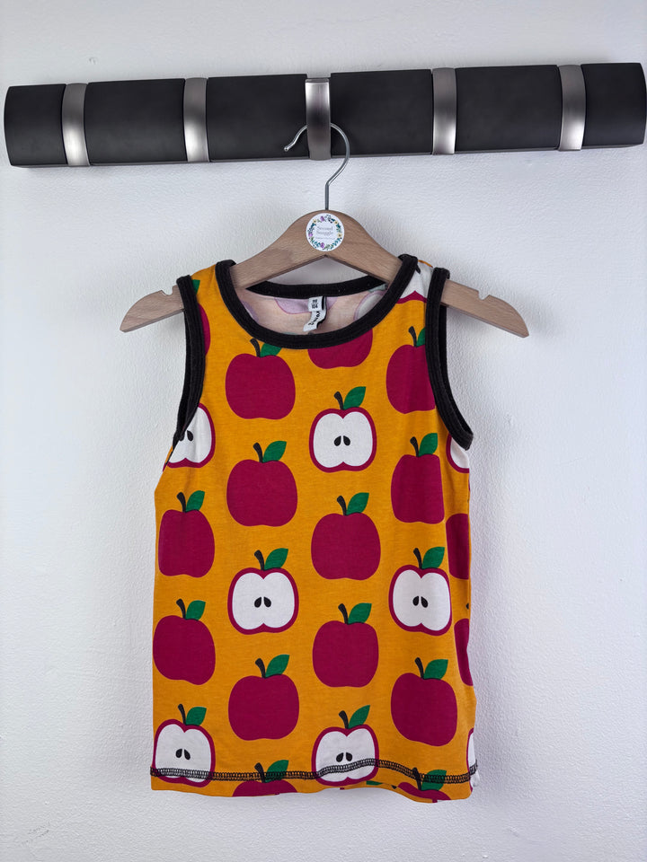 Maxomorra Mustard Apple Print Vest Top 3-4 Years