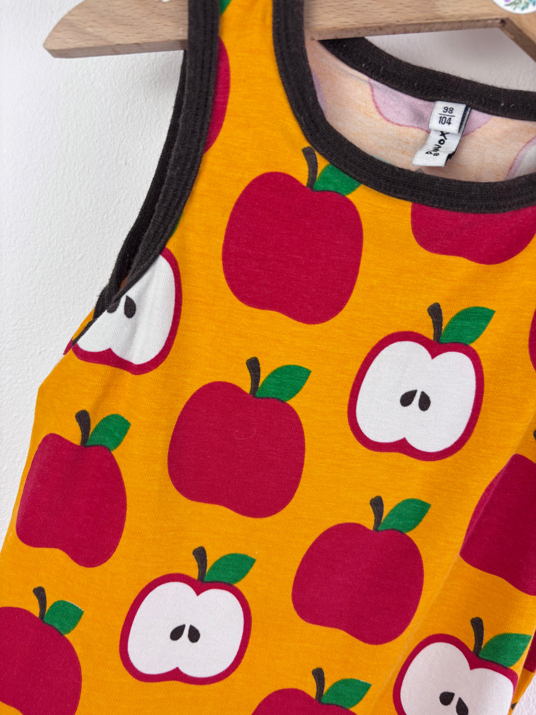 Maxomorra Mustard Apple Print Vest Top 3-4 Years