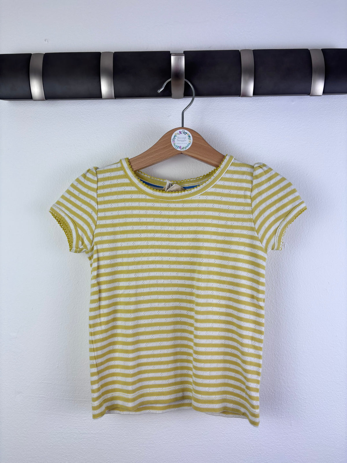 Boden Yellow White Stripe T-Shirt 3-4 Years-Tops-Second Snuggle Preloved