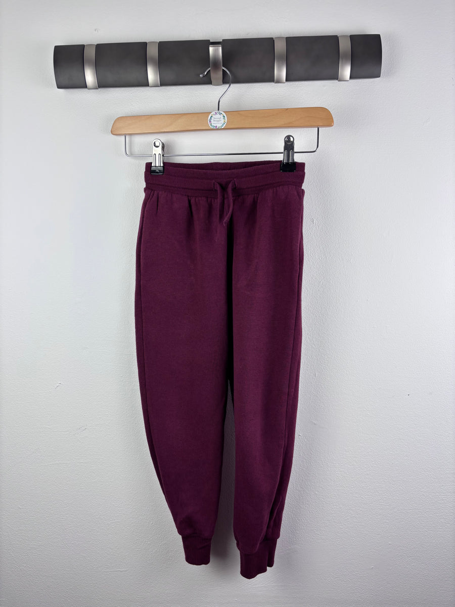 H&M Burgundy Joggers Drawstring Waist 6-7 Years-Trousers-Second Snuggle Preloved