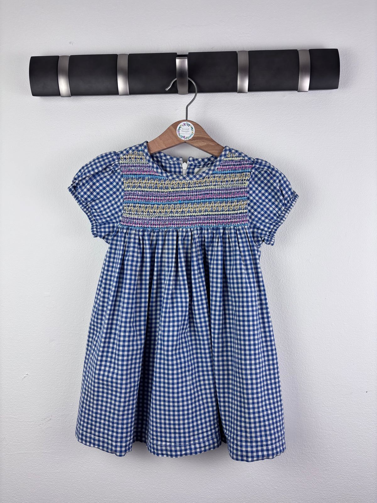 Kite Blue Gingham Smocked Dress 2 Years-Dresses-Second Snuggle Preloved