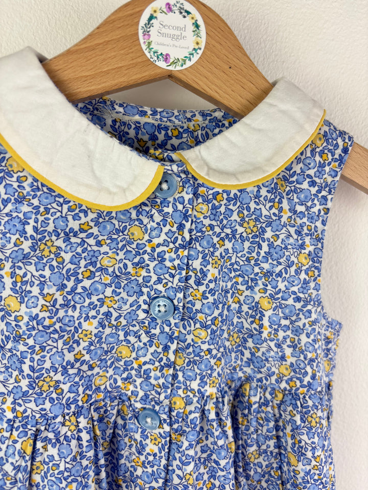JoJo Maman Bébé Blue Floral Collar Dress 12-18 Months