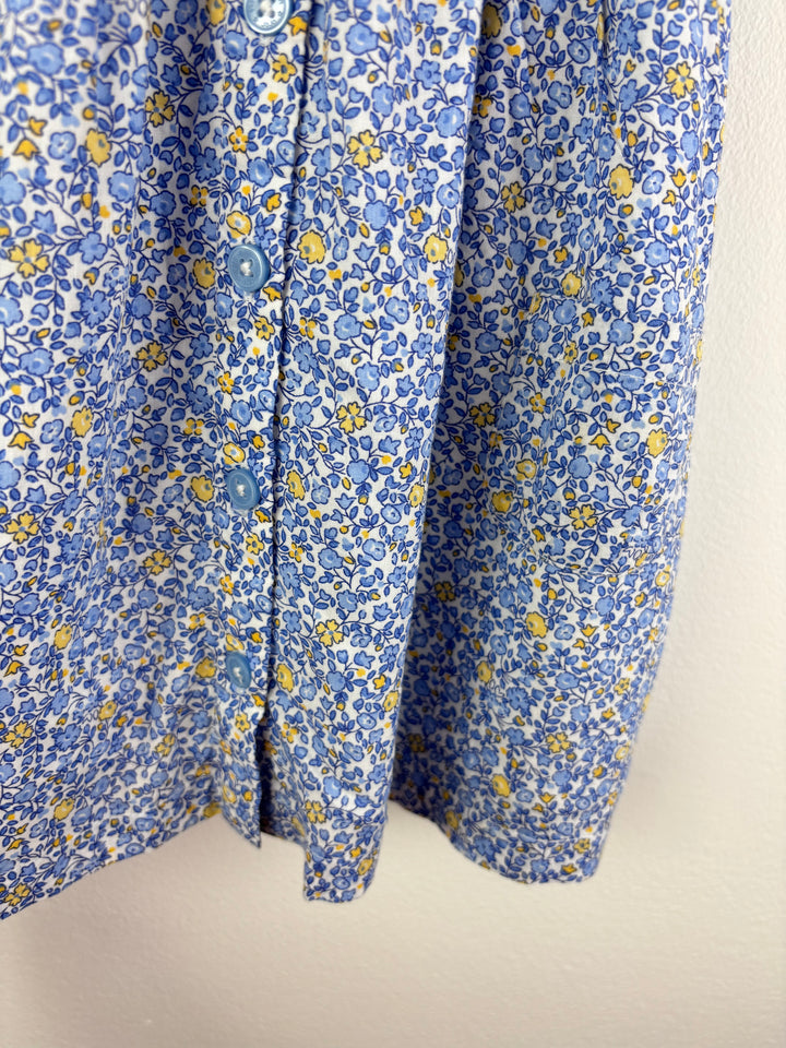 JoJo Maman Bébé Blue Floral Collar Dress 12-18 Months
