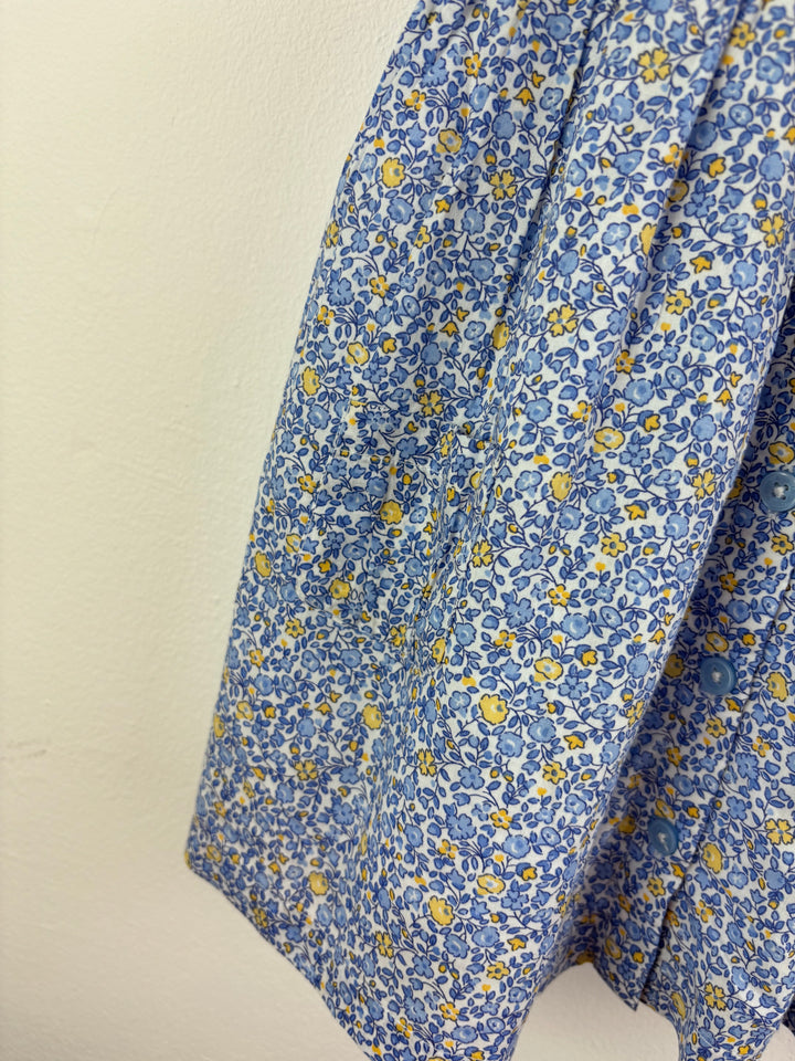 JoJo Maman Bébé Blue Floral Collar Dress 12-18 Months