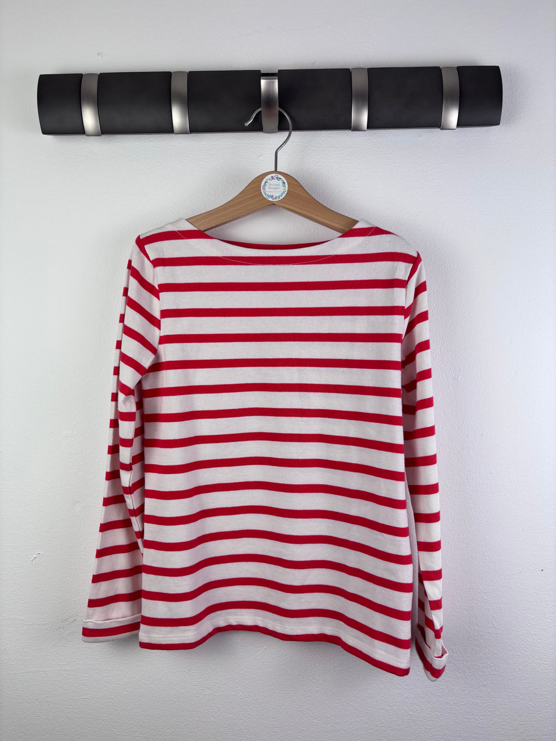 Boden Red White Breton Long Sleeve Top 6-7 Years