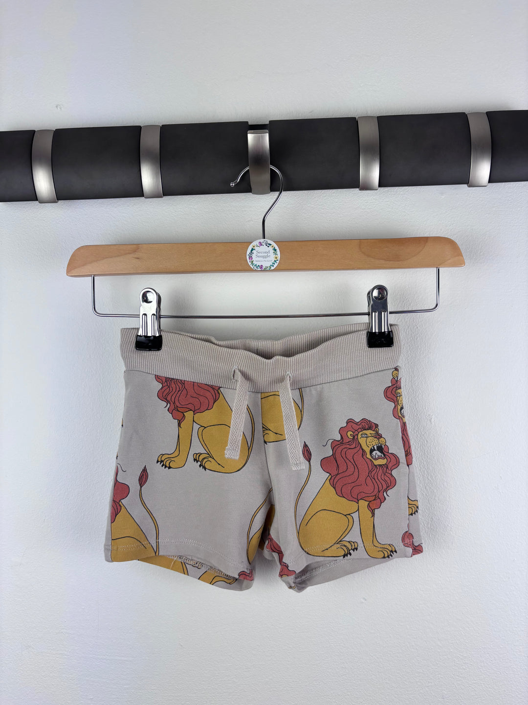Mini Rodini Beige Shorts Lion Print 12-18 Months