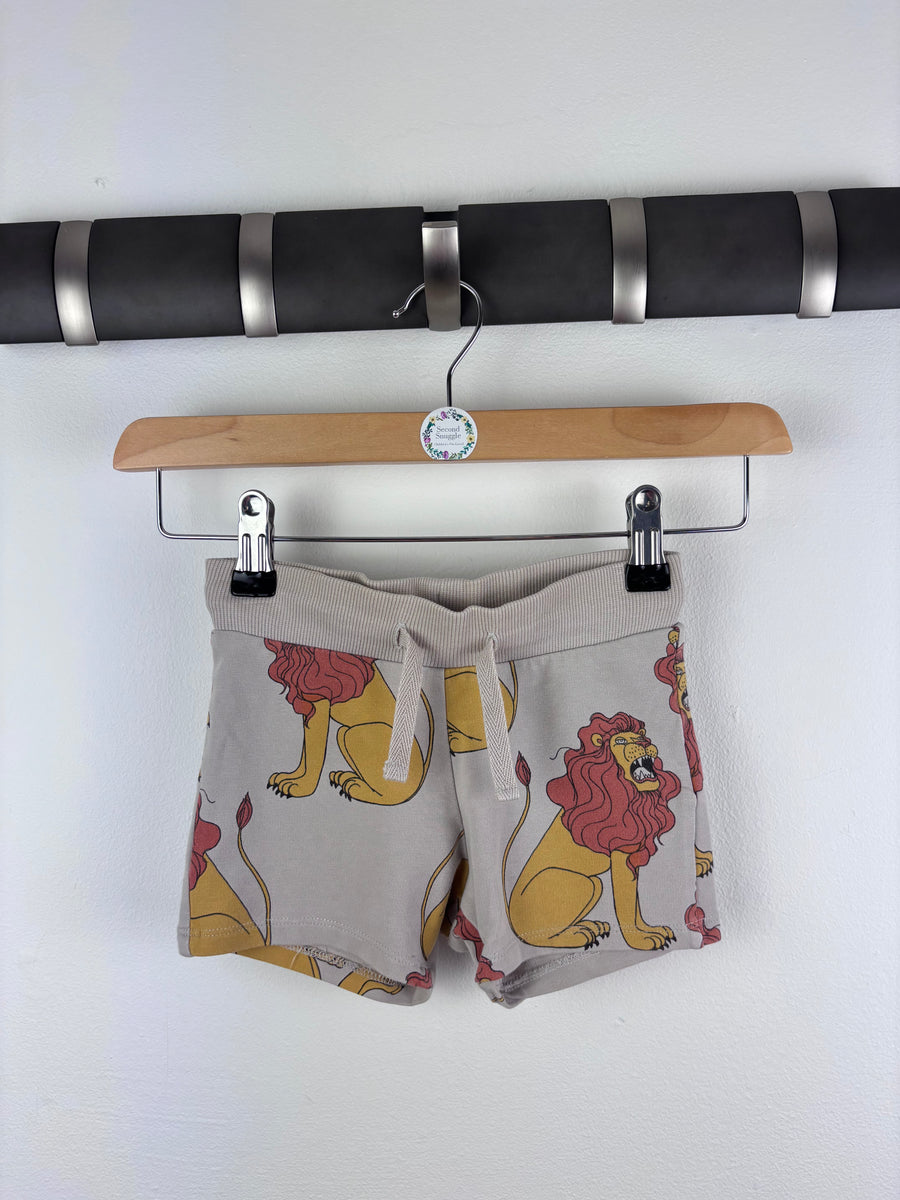 Mini Rodini Beige Shorts Lion Print 12-18 Months-Shorts-Second Snuggle Preloved
