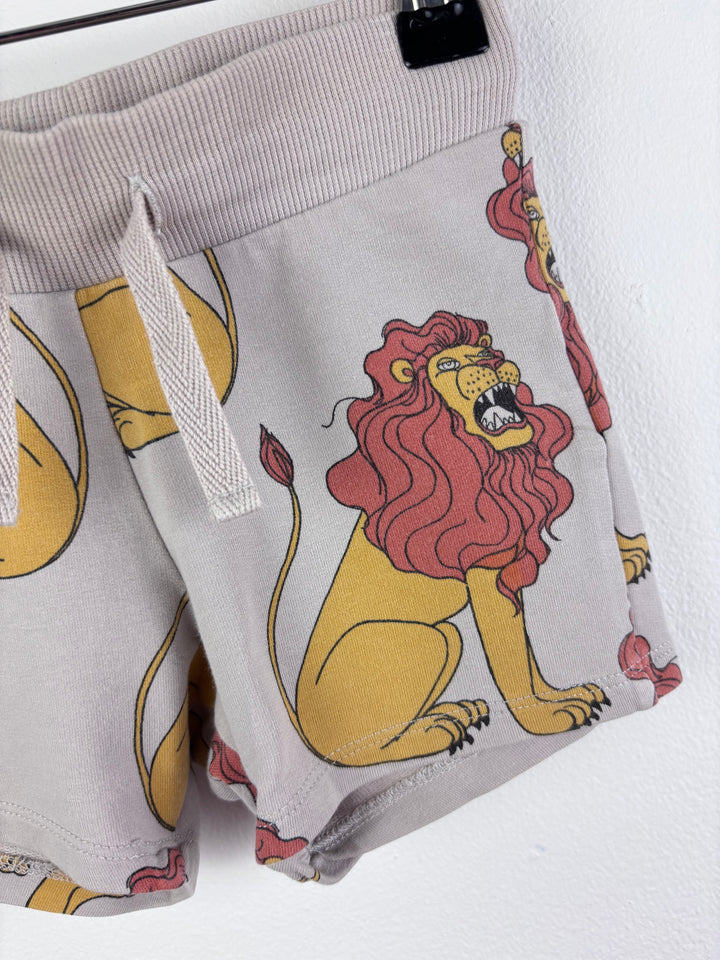 Mini Rodini Beige Shorts Lion Print 12-18 Months