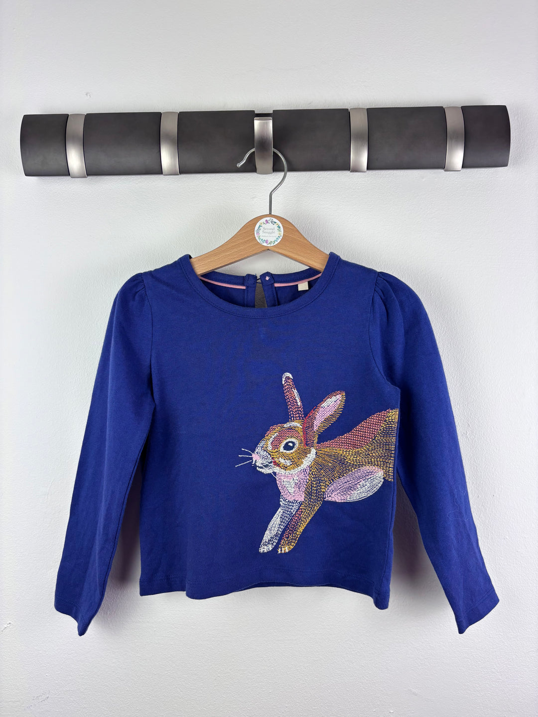 Boden Blue Bunny Appliqué Top 12-18 Months