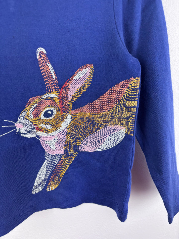 Boden Blue Bunny Appliqué Top 12-18 Months