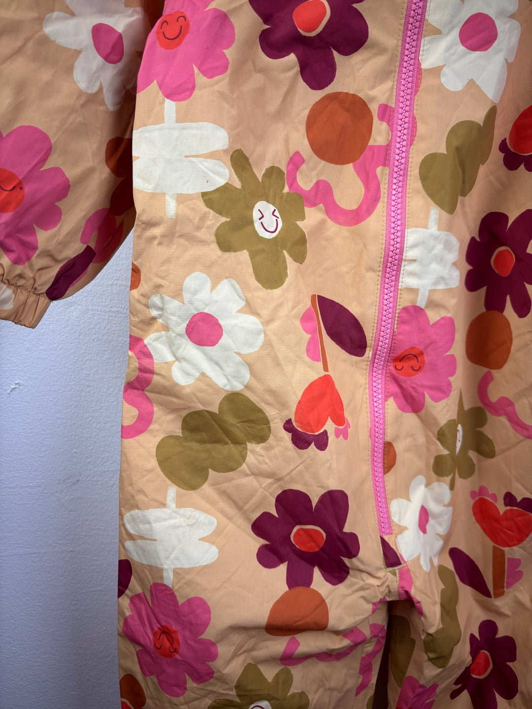 Next Yellow Floral Lined Puddle suit 2-3 Years