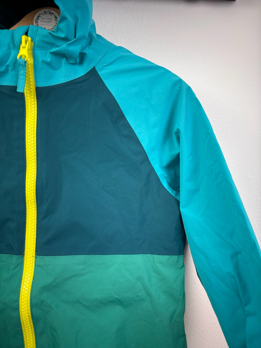 Next Teal Colour Block Fleece Lined Puddlesuit-Puddle Suits-Second Snuggle Preloved