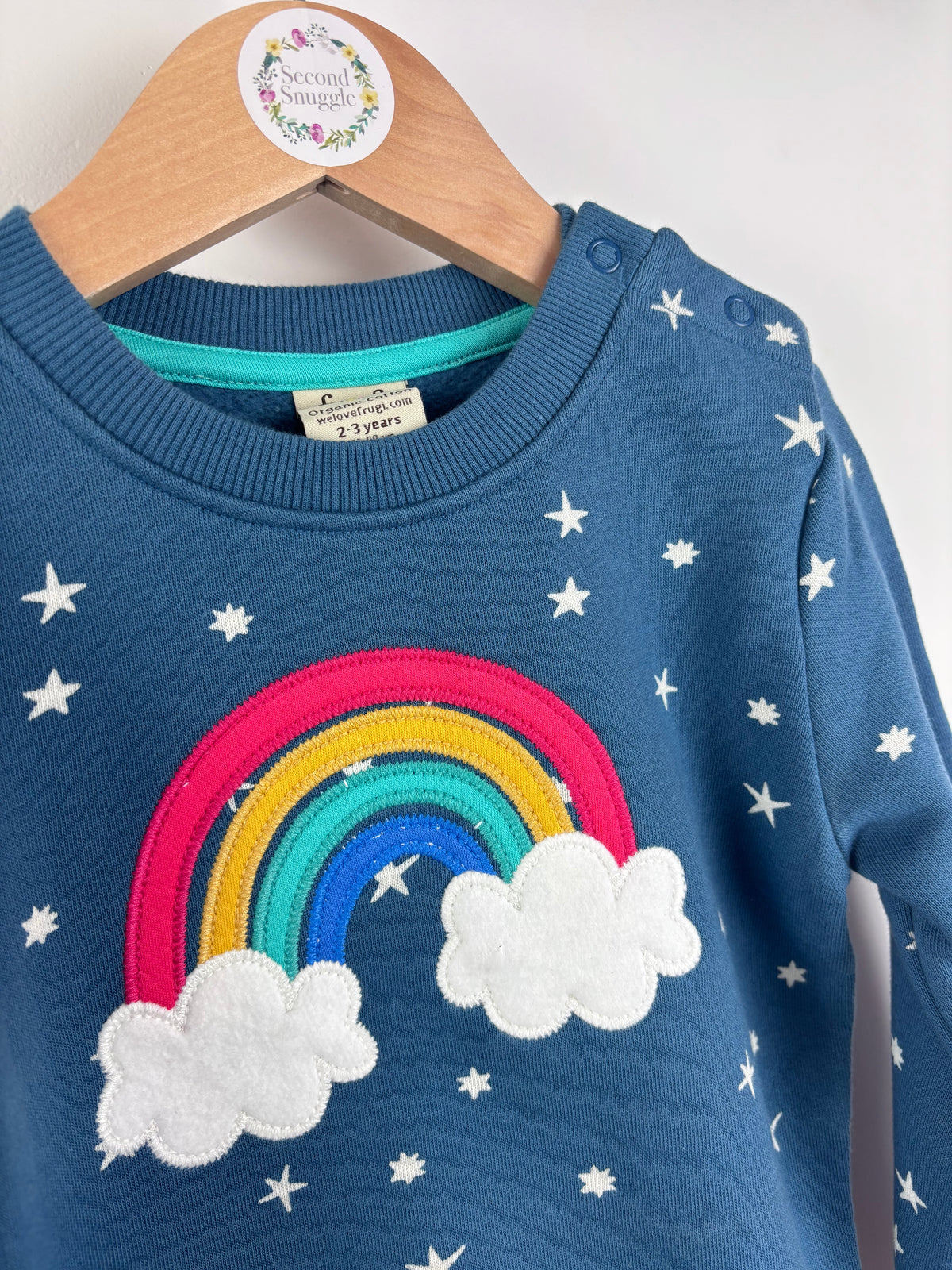 Frugi Rainbow & Stars Jumper Dress-Dresses-Second Snuggle Preloved
