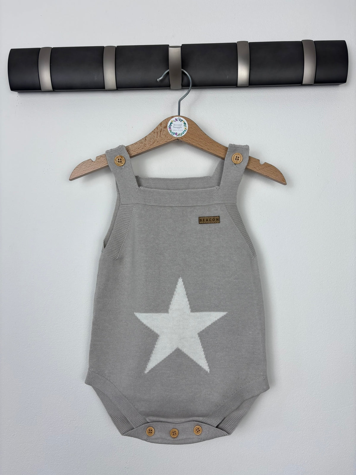 Beacon London Grey Star Romper 18-24 Months-Rompers-Second Snuggle Preloved