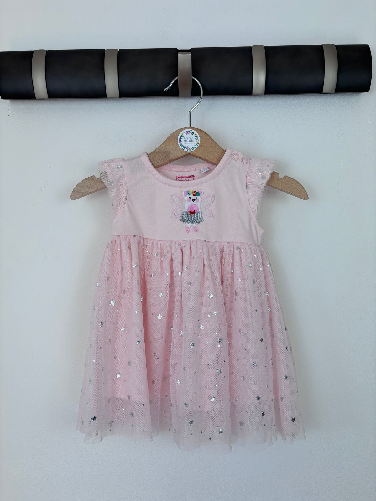 Blue Zoo Pink Fairy Tulle Dress With Silver Stars 0-3 Months-Dresses-Second Snuggle Preloved