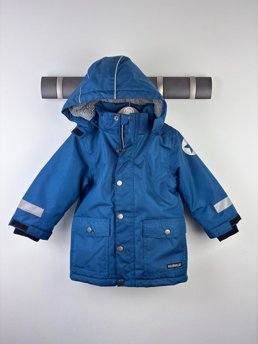 Villervalla Blue Padded Coat 92 (18-24 Months)-Coats-Second Snuggle Preloved