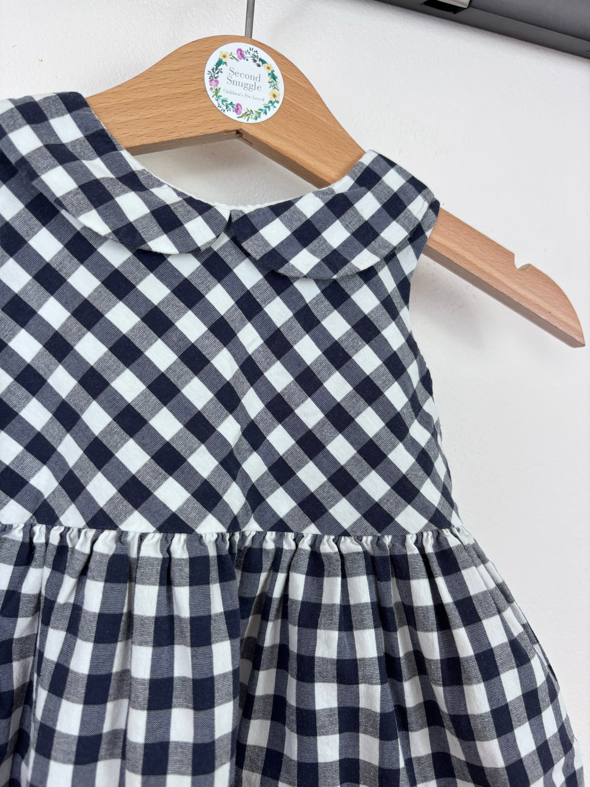 Next Navy Gingham Check Dress Up To 3 Months-Dresses-Second Snuggle Preloved