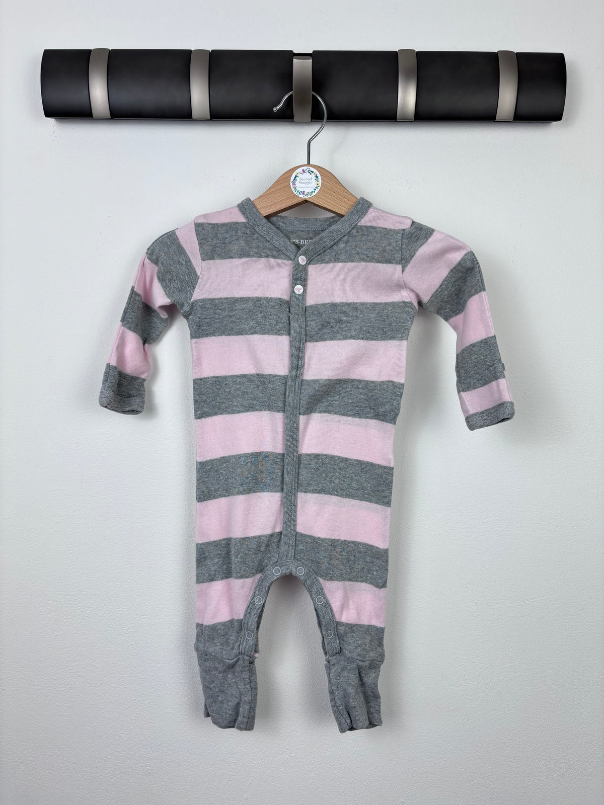 Burts Bees Stripe Romper 0-3 Months-Rompers-Second Snuggle Preloved