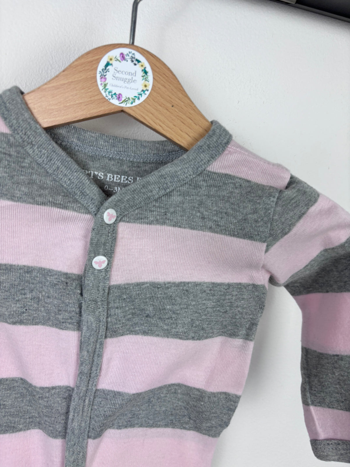 Burts Bees Stripe Romper 0-3 Months-Rompers-Second Snuggle Preloved